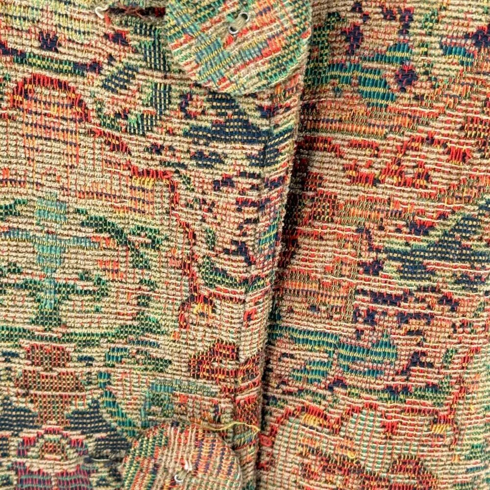 Habitat Tapestry Jacket Multicolor Long Sleeve Button-Front Woven Coat, Size L - Picture 8 of 12